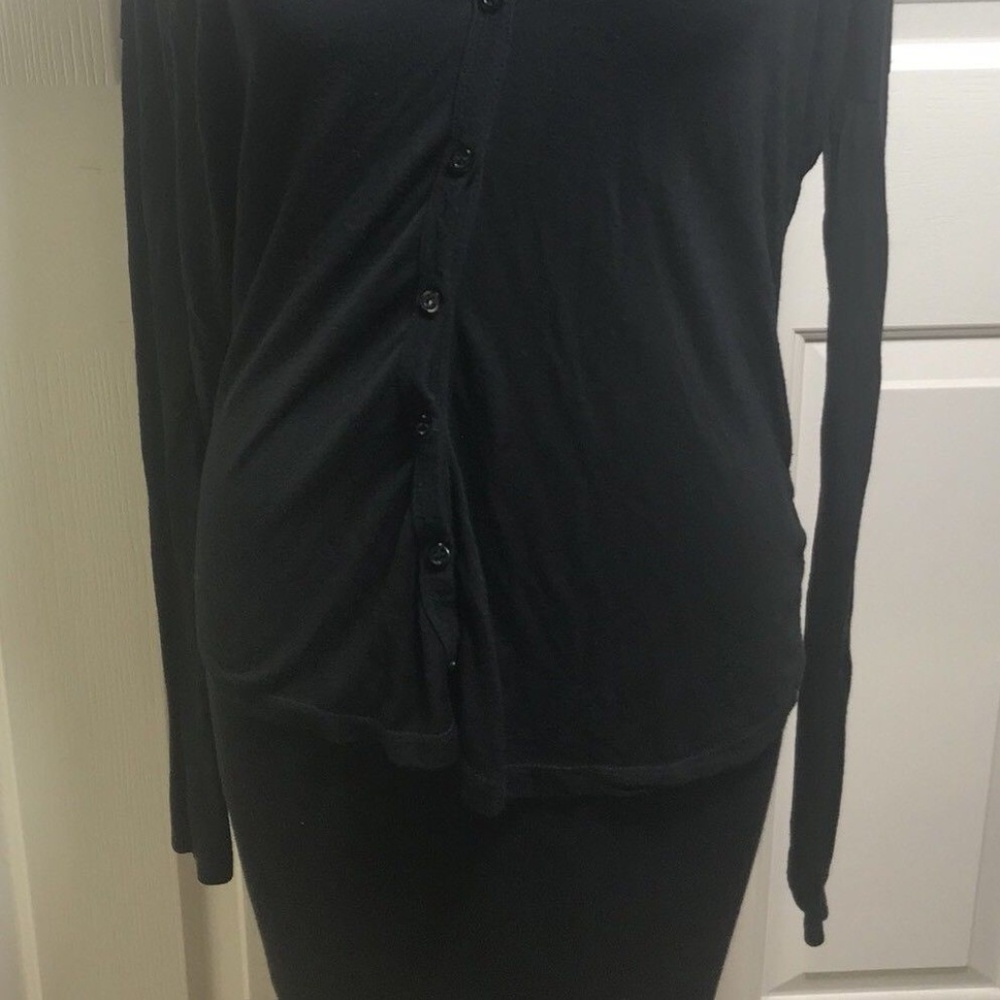 Brandy-Melville-black -V-Neck-Button-Down Blouse - Picture 2 of 4